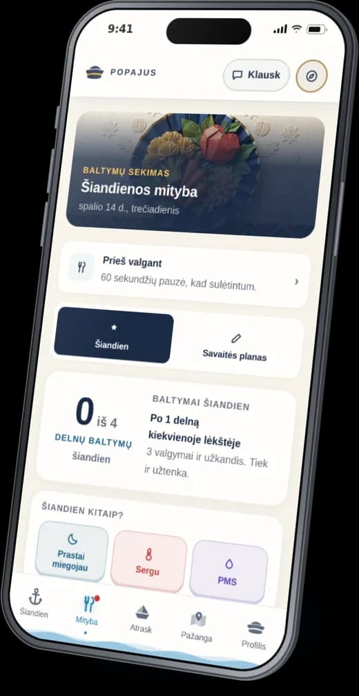 Popajaus ekranas: Mityba